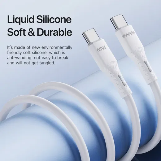 Duzzona A11 65W USB-C naar USB-C Kabel Power Delivery 1M Wit afbeelding 6