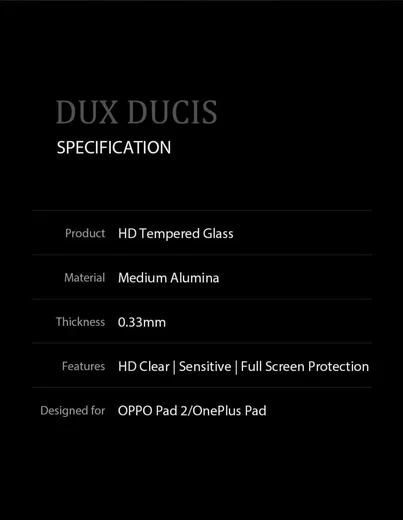 Dux Ducis OnePlus Pad / Oppo Pad 2 Screen Protector 9H Tempered Glass afbeelding 11