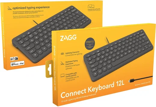 ZAGG Connect Keyboard 12L Bedraad Toetsenbord QWERTZ Lightning Grijs afbeelding 3