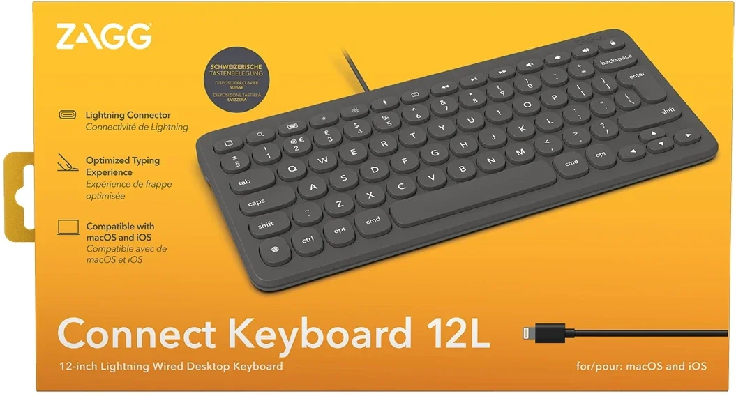 ZAGG Connect Keyboard 12L Bedraad Toetsenbord QWERTZ Lightning Grijs afbeelding 4