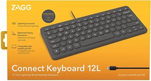 ZAGG Connect Keyboard 12L Bedraad Toetsenbord QWERTZ Lightning Grijs afbeelding 4