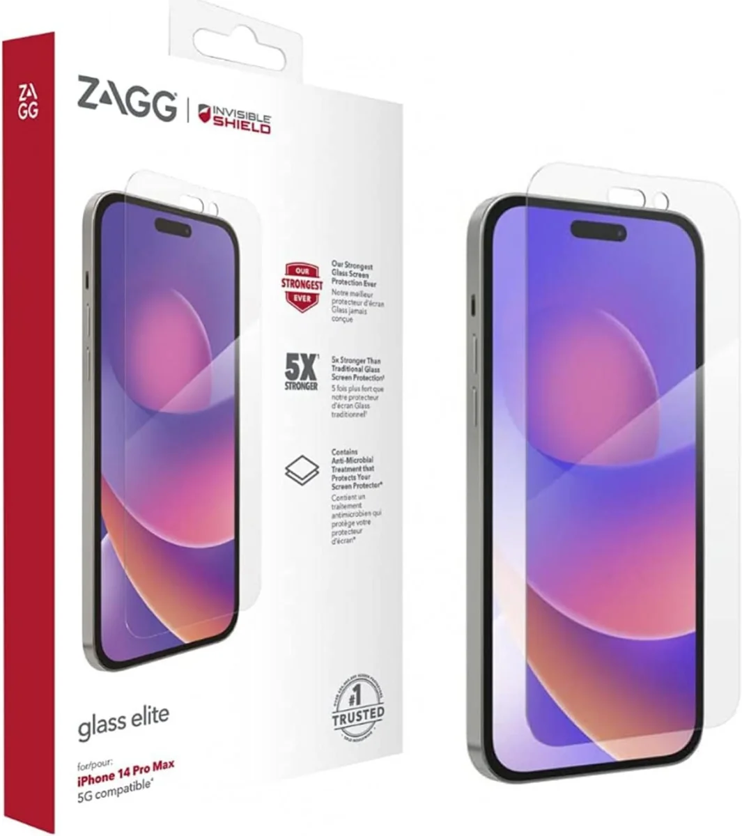 ZAGG InvisibleShield Glass Elite Apple iPhone 14 Pro Max Screen Protector afbeelding 1