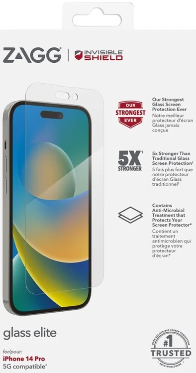 ZAGG InvisibleShield Glass Elite Apple iPhone 14 Pro Screen Protector afbeelding 5