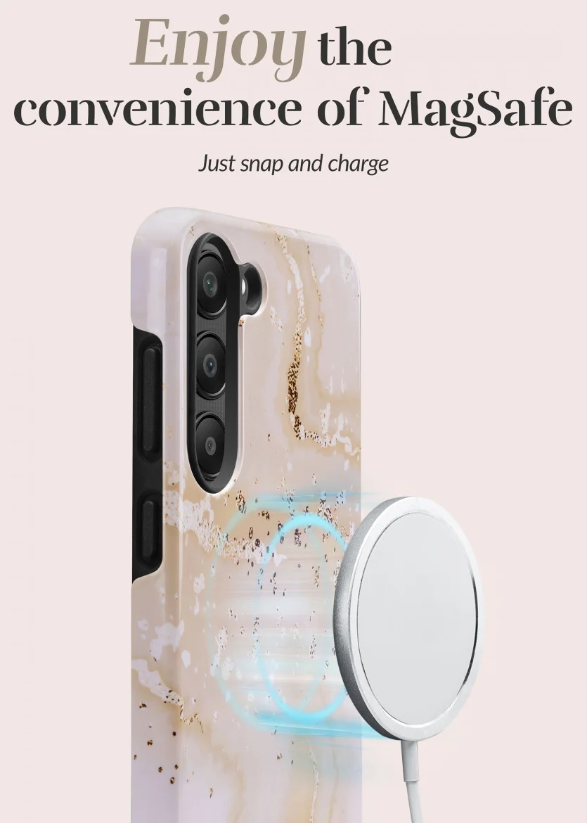 MIO MagSafe / Qi2 Samsung Galaxy S25 Ultra Hoesje Back Cover Gold Marble afbeelding 3