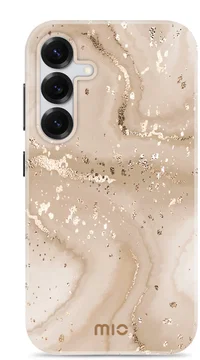 MIO MagSafe / Qi2 Samsung Galaxy S25 Hoesje Back Cover Gold Marble