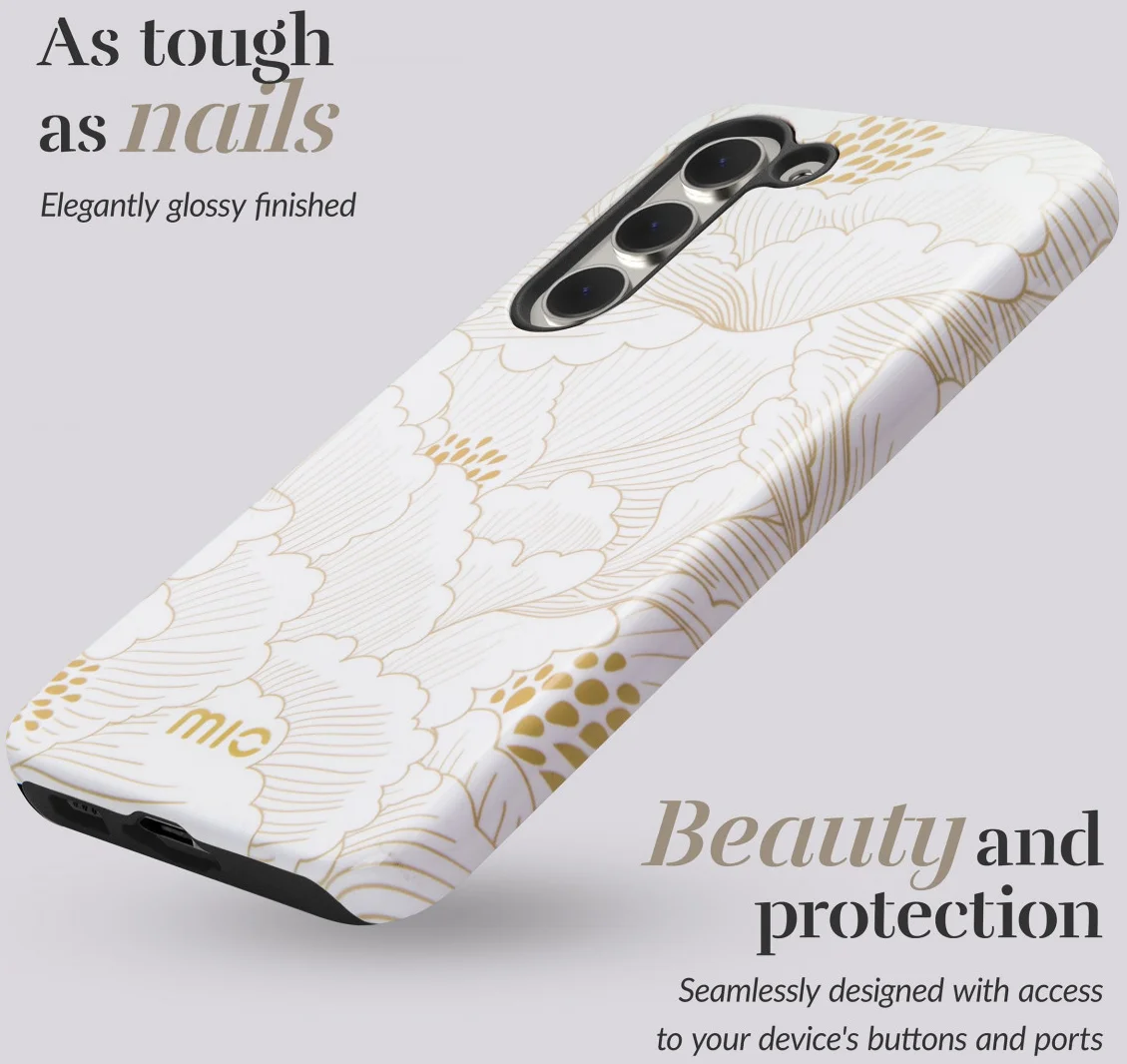 MIO MagSafe / Qi2 Samsung Galaxy S25 Plus Hoesje Back Cover White Roses afbeelding 2