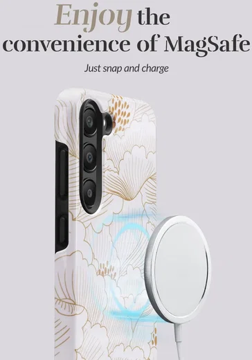 MIO MagSafe / Qi2 Samsung Galaxy S25 Plus Hoesje Back Cover White Roses afbeelding 3