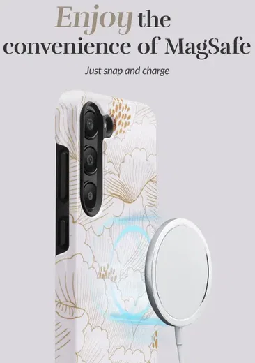 MIO MagSafe / Qi2 Samsung Galaxy S25 Ultra Hoesje Back Cover White Roses afbeelding 3