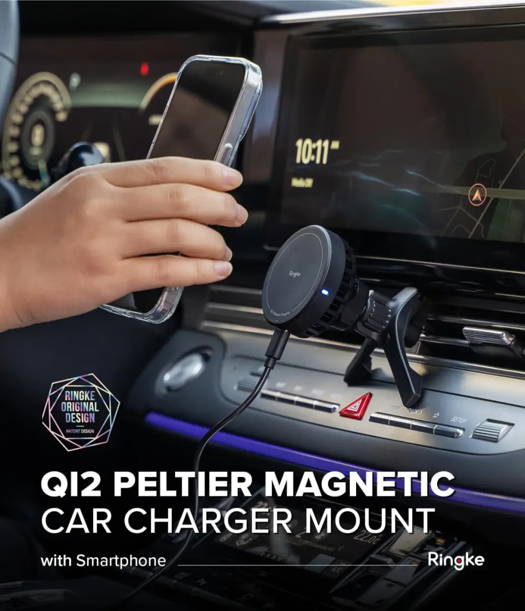 Ringke Qi2 Peltier MagSafe Telefoonhouder Auto met Opladen 15W Zwart afbeelding 10