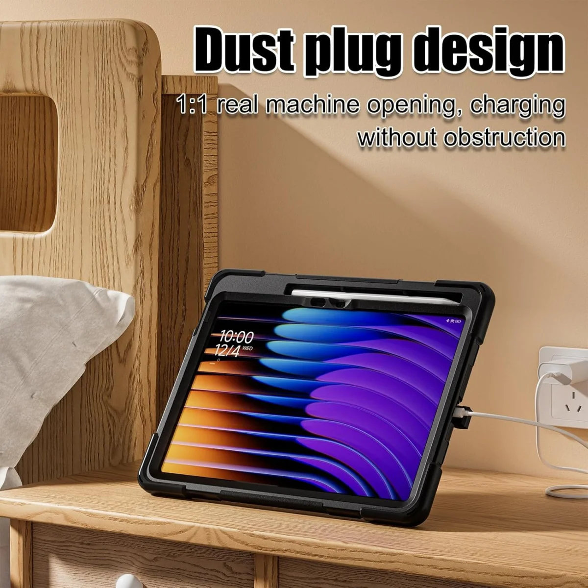 Xiaomi Pad 7 / 7 Pro Hoes Back Cover met Kickstand en Handriem Zwart afbeelding 6