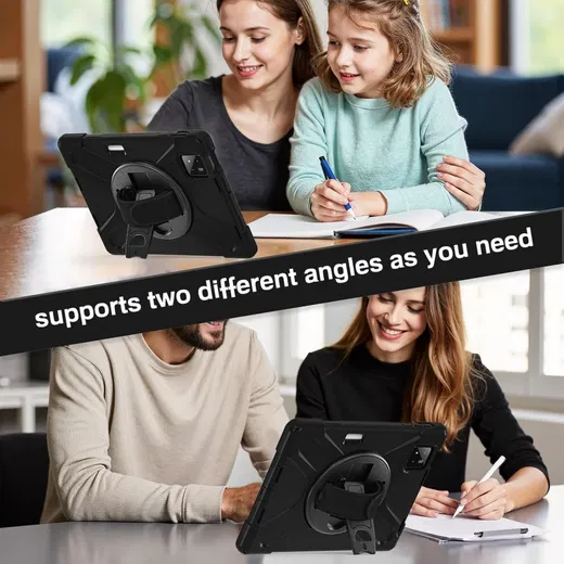 Xiaomi Pad 7 / 7 Pro Hoes Back Cover met Kickstand en Handriem Zwart afbeelding 7