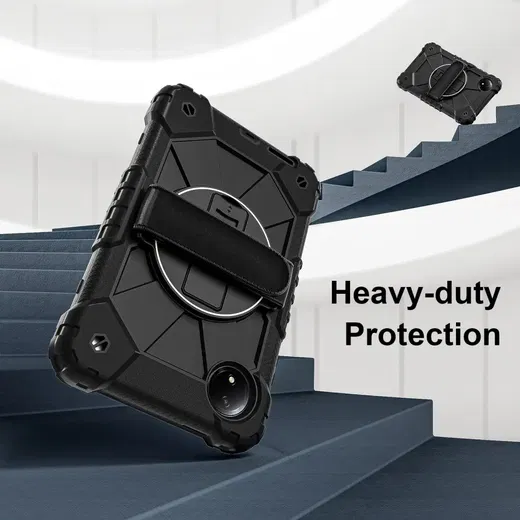 Xiaomi Redmi Pad SE 8.7 Hoes Back Cover met Kickstand en Handriem Zwart afbeelding 3