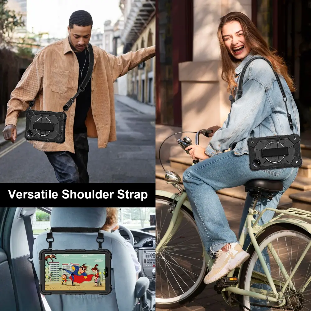 Xiaomi Redmi Pad SE 8.7 Hoes Back Cover met Kickstand en Handriem Zwart afbeelding 6