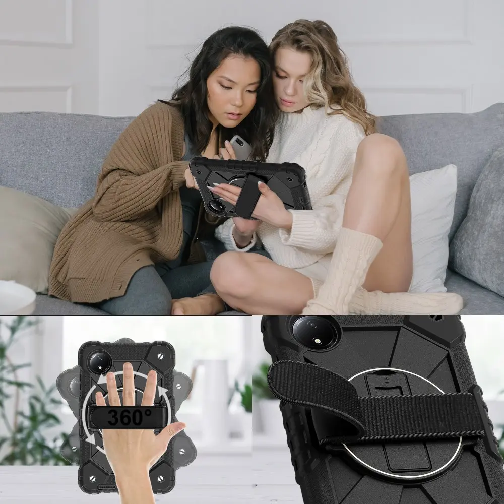 Xiaomi Redmi Pad SE 8.7 Hoes Back Cover met Kickstand en Handriem Zwart afbeelding 8