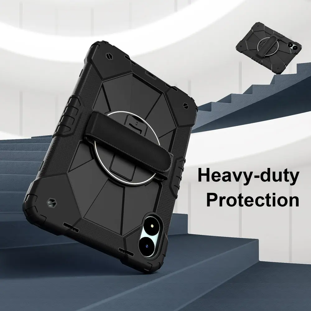 Xiaomi Redmi Pad Pro / Poco Pad Hoes Back Cover met Kickstand en Handriem Zwart afbeelding 2