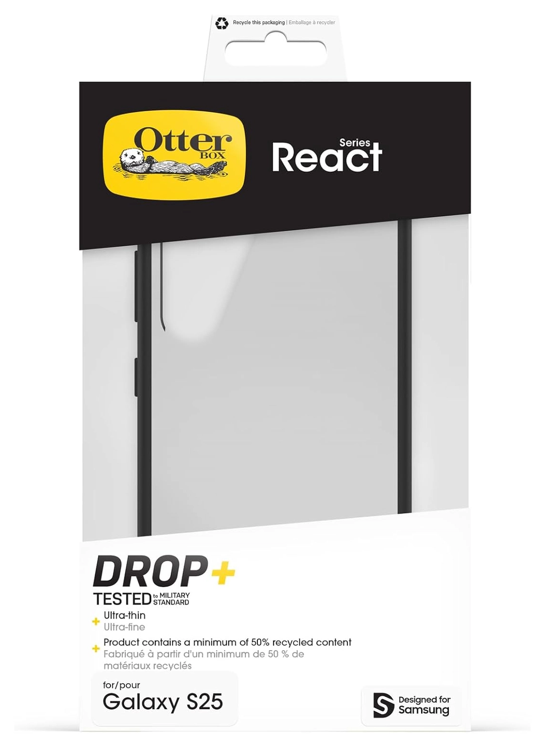 OtterBox React Samsung Galaxy S25 Hoesje Back Cover Zwart afbeelding 8