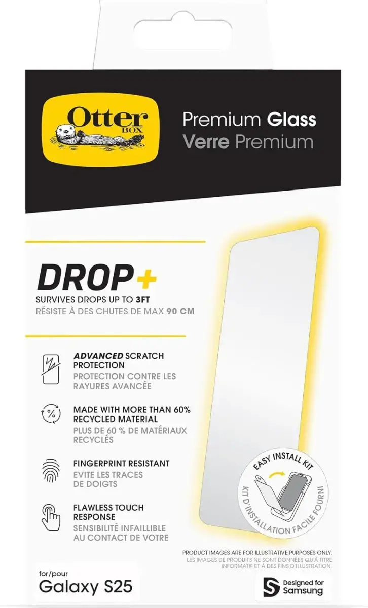 OtterBox Premium Glass Samsung Galaxy S25 Screen Protector Case Friendly afbeelding 7