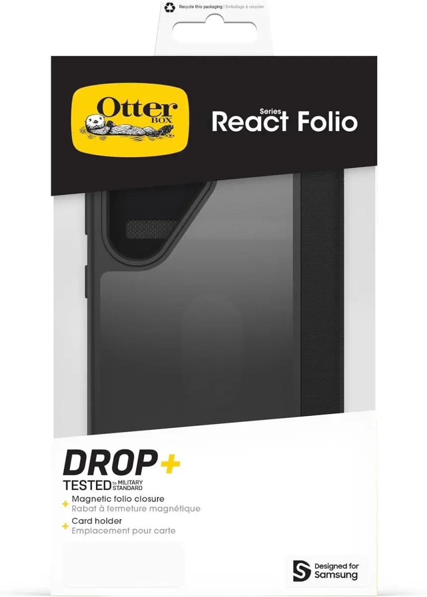 OtterBox React Folio Samsung Galaxy S25 Ultra Hoesje Book Case Zwart afbeelding 8