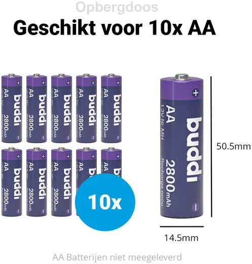 Batterijdoos organizer voor 10x AA batterijen afbeelding 4