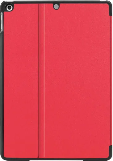 Apple iPad 10.2 (2019/2020/2021) Hoes Luxe Tri-Fold Book Case Kunst Leer Rood afbeelding 8