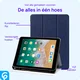 Apple iPad 9.7 2017/2018/Air/Air 2 Hoes Luxe Tri-Fold Book Case Kunst Leer Blauw afbeelding 5