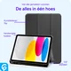 Apple iPad Air 10.9 (2020/2022) Hoes Luxe Tri-Fold Book Case Kunst Leer Zwart afbeelding 5