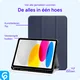 Apple iPad Air 10.9 (2020/2022) Hoes Luxe Tri-Fold Book Case Kunst Leer Blauw afbeelding 5