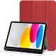 Apple iPad Air 10.9 (2020/2022) Hoes Luxe Tri-Fold Book Case Kunst Leer Rood afbeelding 1