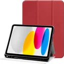 Apple iPad Air 10.9 (2020/2022) Hoes Luxe Tri-Fold Book Case Kunst Leer Rood