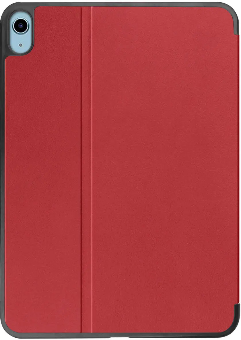 Apple iPad Air 10.9 (2020/2022) Hoes Luxe Tri-Fold Book Case Kunst Leer Rood afbeelding 8