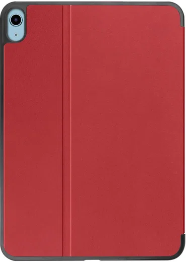 Apple iPad Air 10.9 (2020/2022) Hoes Luxe Tri-Fold Book Case Kunst Leer Rood afbeelding 8