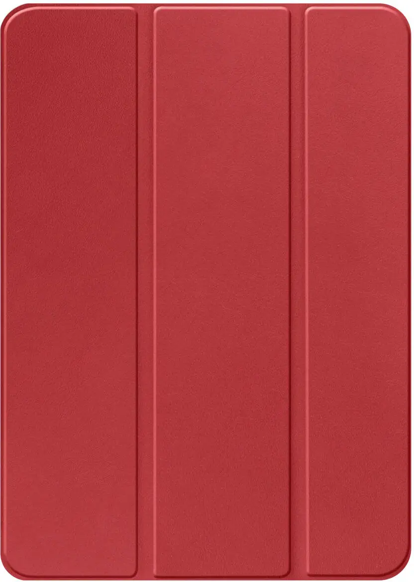 Apple iPad Air 10.9 (2020/2022) Hoes Luxe Tri-Fold Book Case Kunst Leer Rood afbeelding 9