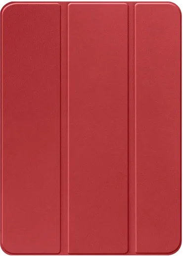 Apple iPad Air 10.9 (2020/2022) Hoes Luxe Tri-Fold Book Case Kunst Leer Rood afbeelding 9