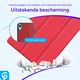 Apple iPad Air 10.9 (2020/2022) Hoes Luxe Tri-Fold Book Case Kunst Leer Rood afbeelding 2