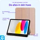 Apple iPad Air 10.9 (2020/2022) Hoes Luxe Tri-Fold Book Case Kunst Leer Roze afbeelding 5