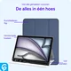 Apple iPad Air 13 (24/25) Hoes Luxe Tri-Fold Book Case Kunst Leer Blauw afbeelding 2