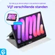 Apple iPad Air 13 (24/25) Hoes Luxe Tri-Fold Book Case Kunst Leer Blauw afbeelding 6
