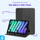 Apple iPad Mini 6 / 7 Hoes Luxe Tri-Fold Book Case Kunst Leer Zwart afbeelding 2