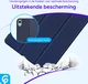 Apple iPad Mini 6 / 7 Hoes Luxe Tri-Fold Book Case Kunst Leer Blauw afbeelding 3
