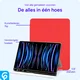 Apple iPad Pro 11 Hoes Luxe Tri-Fold Book Case Kunst Leer Rood afbeelding 2