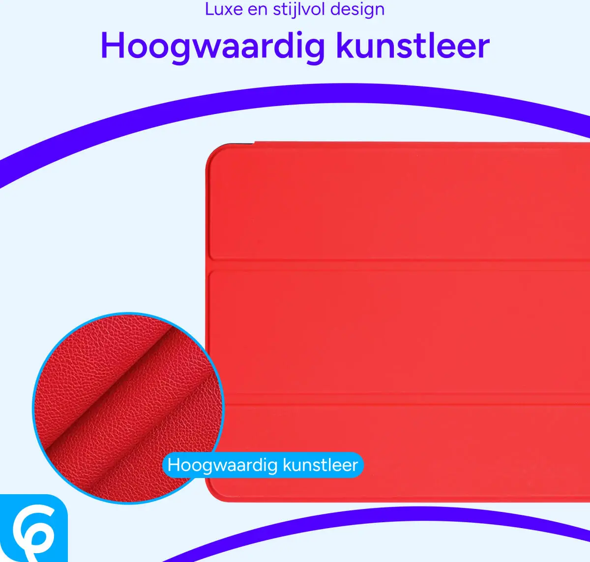Apple iPad Pro 11 Hoes Luxe Tri-Fold Book Case Kunst Leer Rood afbeelding 5