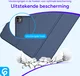 Apple iPad Pro 11 (2024/2025) Hoes Luxe Tri-Fold Book Case Kunst Leer Blauw afbeelding 3
