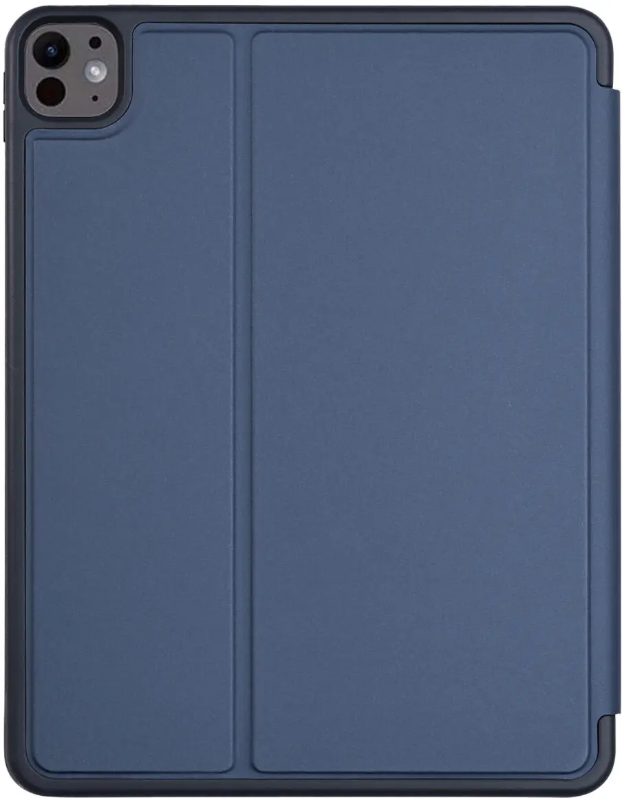 Apple iPad Pro 11 (2024/2025) Hoes Luxe Tri-Fold Book Case Kunst Leer Blauw afbeelding 8