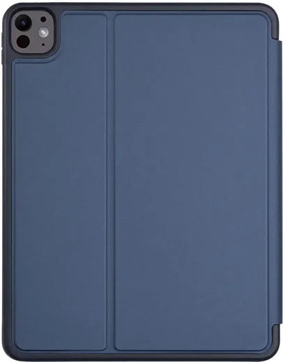 Apple iPad Pro 11 (2024/2025) Hoes Luxe Tri-Fold Book Case Kunst Leer Blauw afbeelding 8