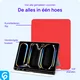 Apple iPad Pro 11 (2024/2025) Hoes Luxe Tri-Fold Book Case Kunst Leer Rood afbeelding 2