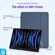 Apple iPad Pro 12.9 Hoes Luxe Tri-Fold Book Case Kunst Leer Blauw afbeelding 2
