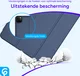 Apple iPad Pro 12.9 Hoes Luxe Tri-Fold Book Case Kunst Leer Blauw afbeelding 3