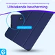 Samsung Galaxy Tab A 10.1 (2016) Hoes Luxe Tri-Fold Book Case Kunst Leer Blauw afbeelding 2