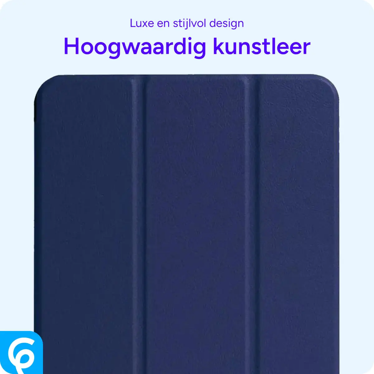 Samsung Galaxy Tab A 10.1 (2016) Hoes Luxe Tri-Fold Book Case Kunst Leer Blauw afbeelding 7