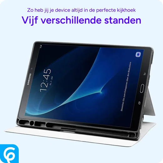 Samsung Galaxy Tab A 10.1 (2016) Hoes Luxe Tri-Fold Book Case Kunst Leer Blauw afbeelding 5